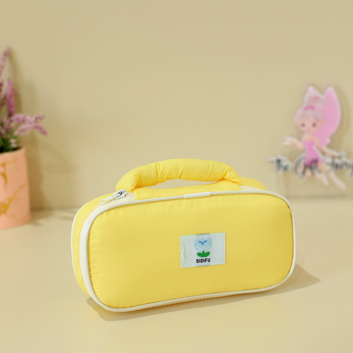 Pastel Puffer Travel Organizer Pouch with Handle – Large Zipper Organizer