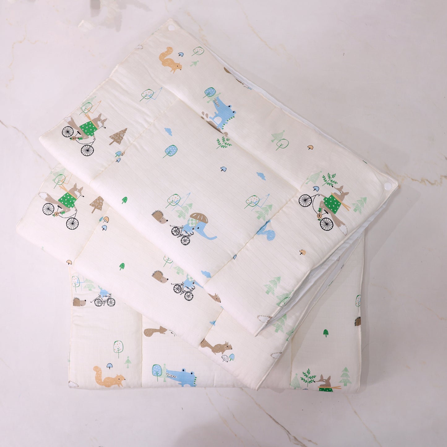 Pure Muslin Infant Baby Mattress Set with 3 Replacement Mattresses + 1 Waterproof Sheet
