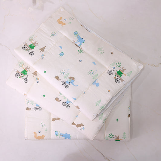 Pure Muslin Infant Baby Mattress Set with 3 Replacement Mattresses + 1 Waterproof Sheet