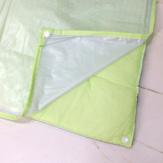 Pure Muslin Baby Mattress Set with 3 Replacement Mattresses + 1 Waterproof Sheet – Mint Bunny Print.