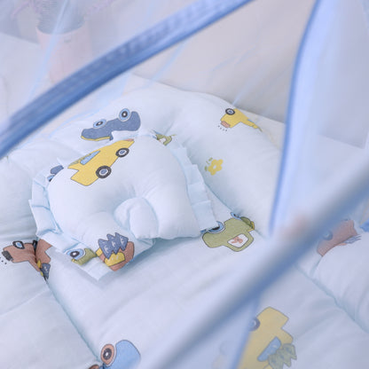 Pure Muslin Baby Mosquito Net Bedding Set with Foldable Mattress and Pillow