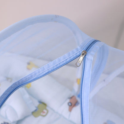 Pure Muslin Baby Mosquito Net Bedding Set with Foldable Mattress and Pillow
