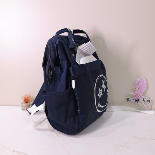 Stylish Maternity Diaper Bag Backpack – Smiley Print