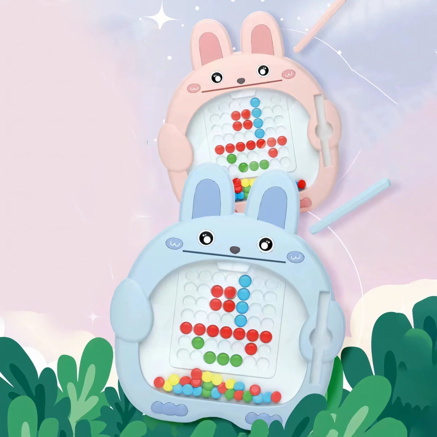 Cute Bunny Magnetic Drawing Board – Reusable Doodle Pad for Kids [Big Size]