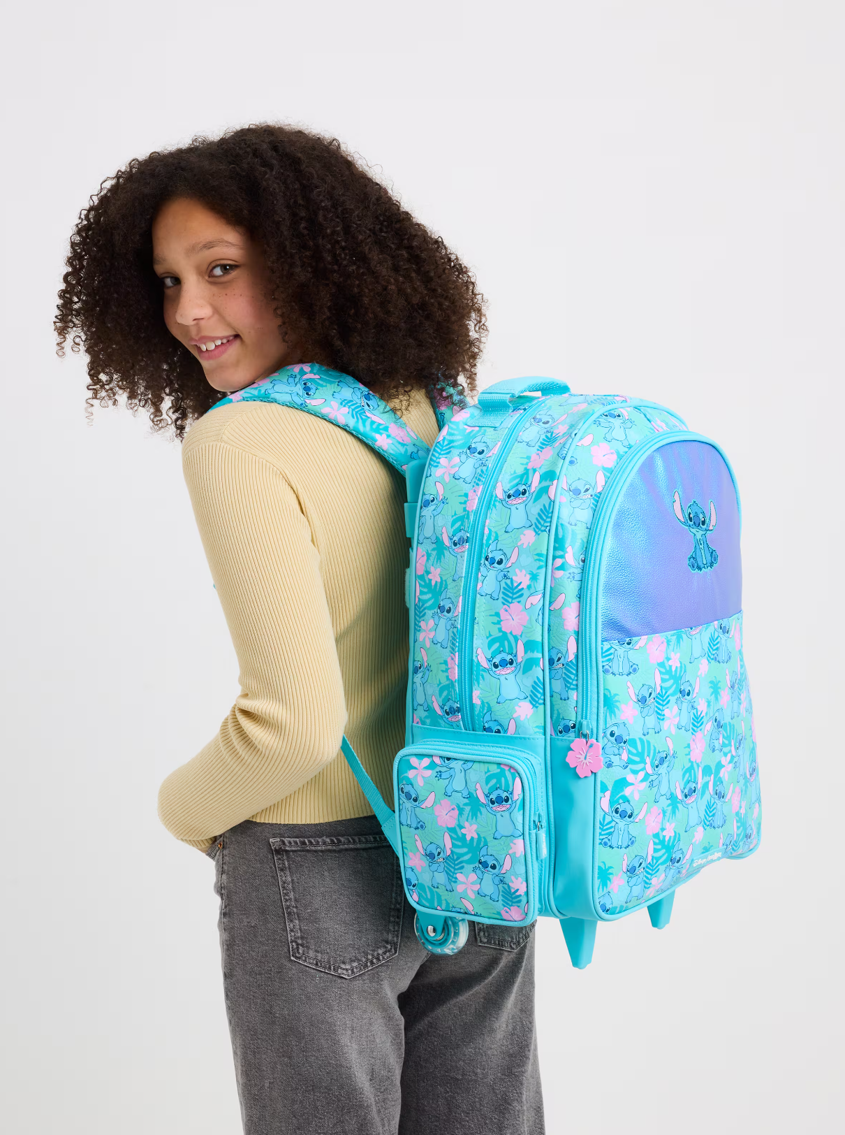 Smiggle Stitch Printed 18 inch Trolley Cum Shoulder School Bag Premium Quality