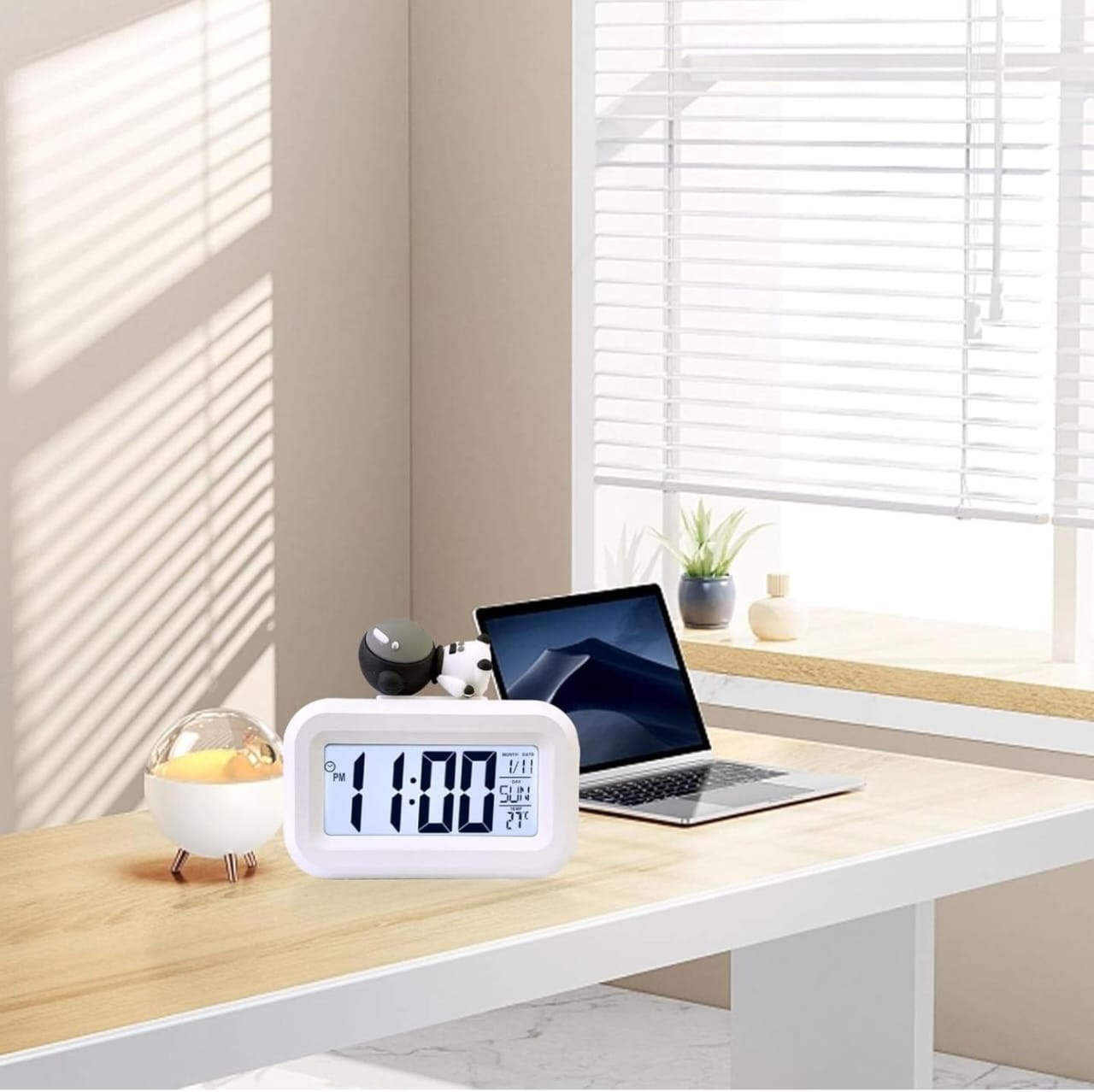 Cute Silicone Character Digital Alarm Clock with Temperature Display