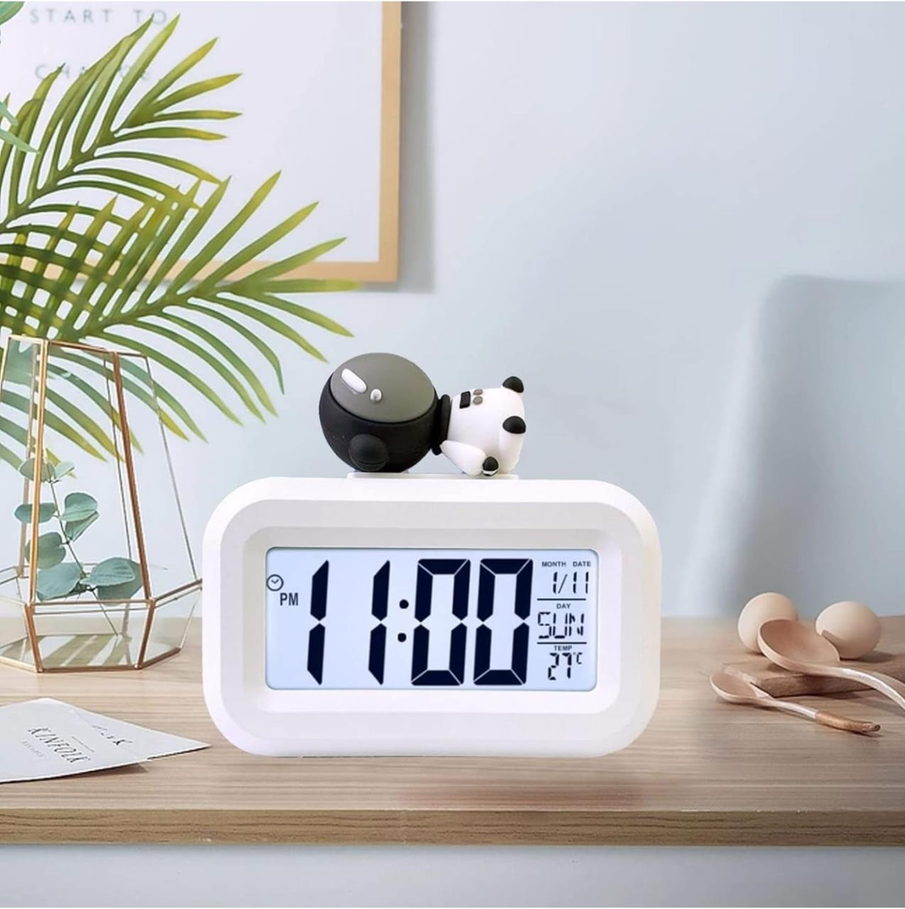 Cute Silicone Character Digital Alarm Clock with Temperature Display