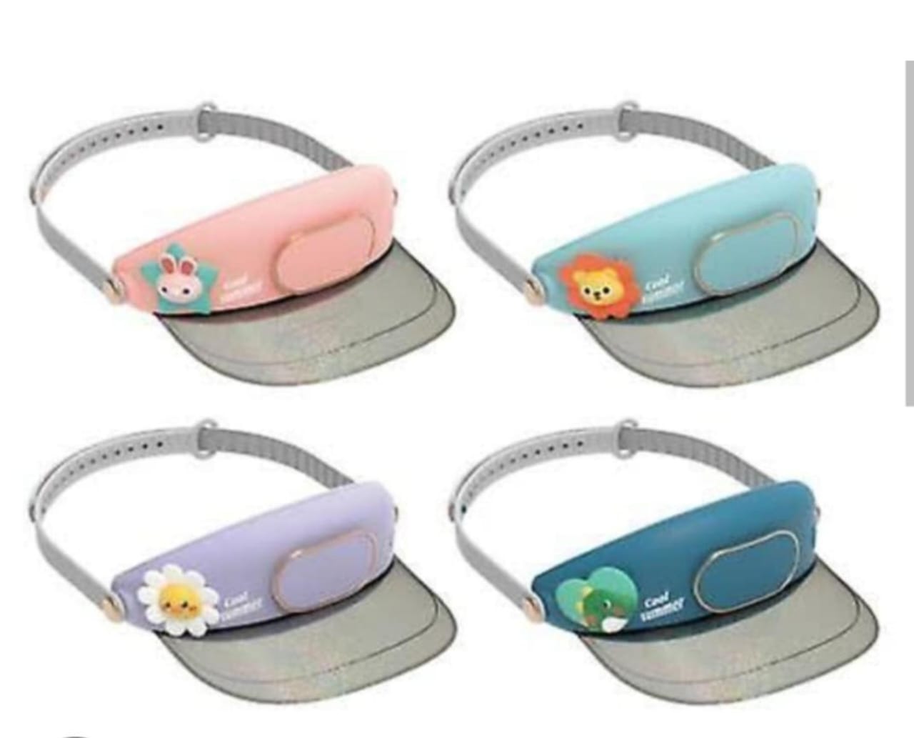 Kids Cooling Fan Cap with Silicone Charm – Rechargeable Summer Head Fan