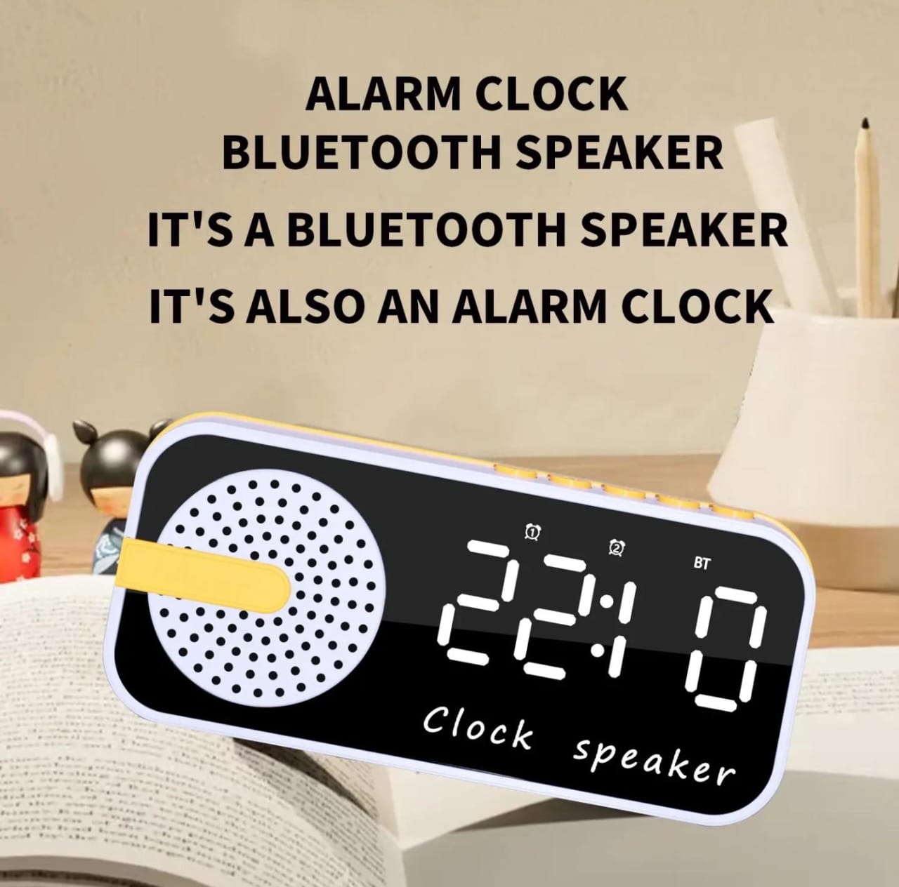 Multifunction Bluetooth Alarm Clock Speaker with LED Display