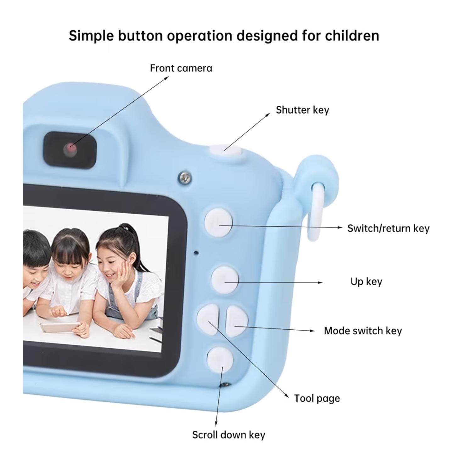 Kids Digital Camera with Silicone Cover – 20MP Photo & Video