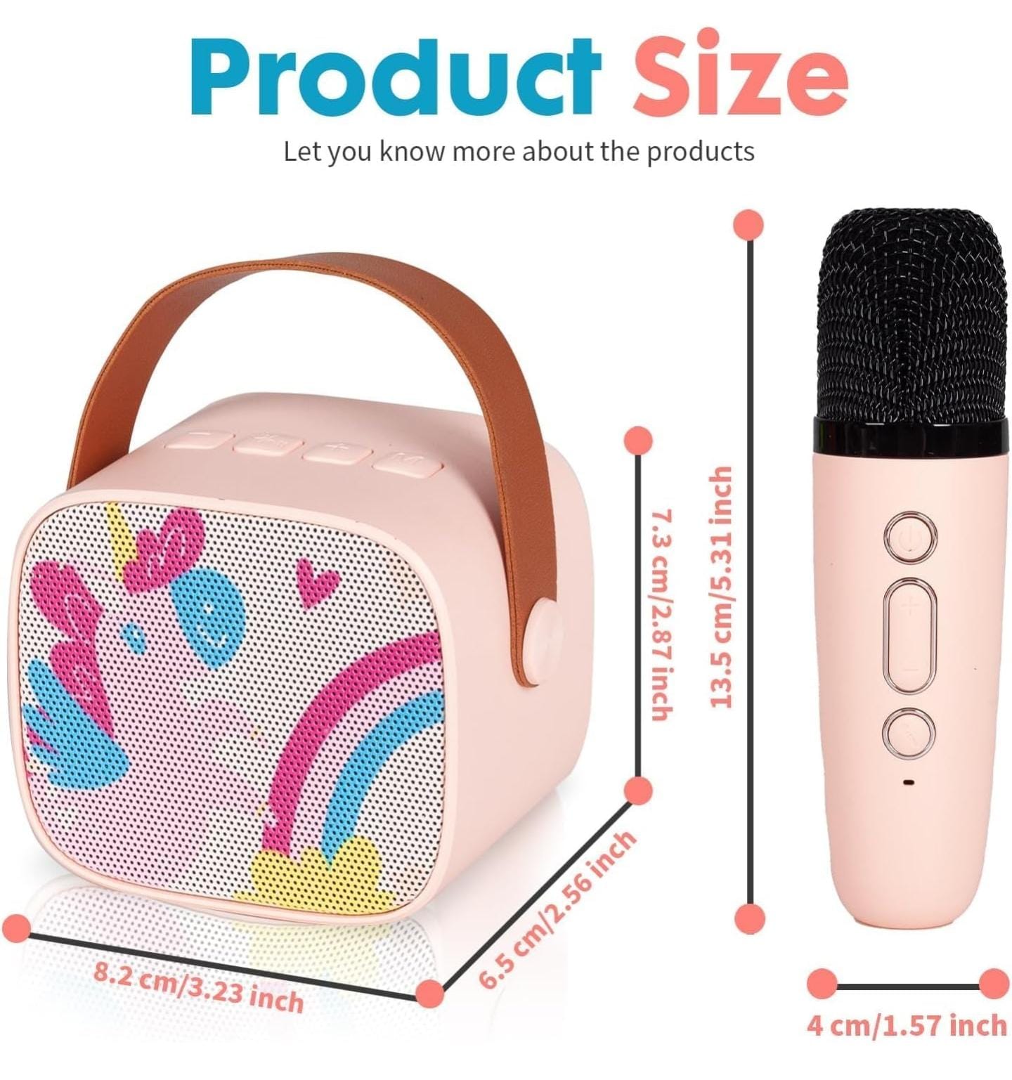 Premium Kids Portable Bluetooth Karaoke Speaker with Wireless Microphone