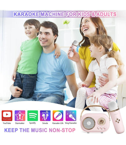 Retro Style Bluetooth Speaker with Wireless Karaoke Microphone