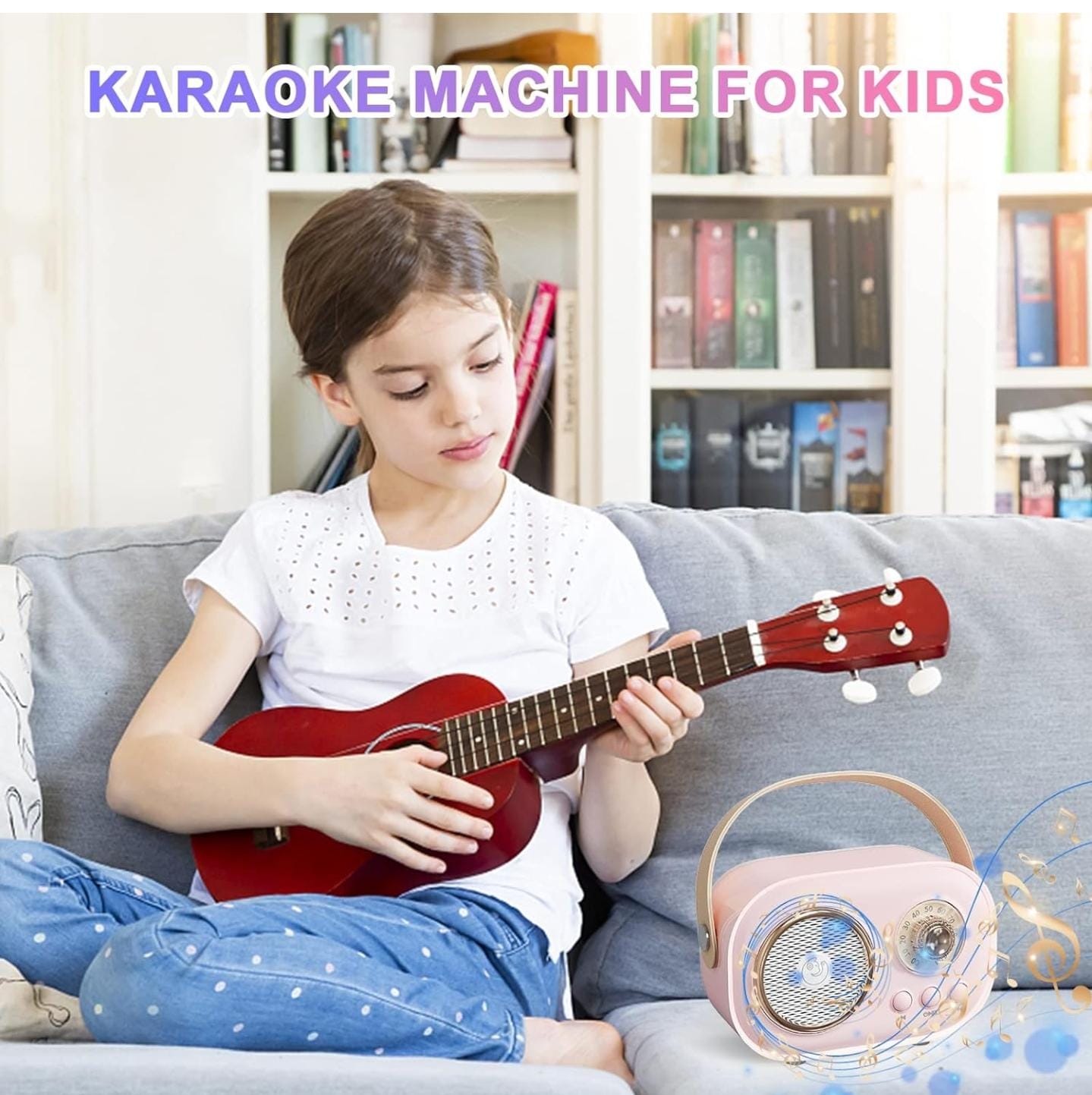Retro Style Bluetooth Speaker with Wireless Karaoke Microphone