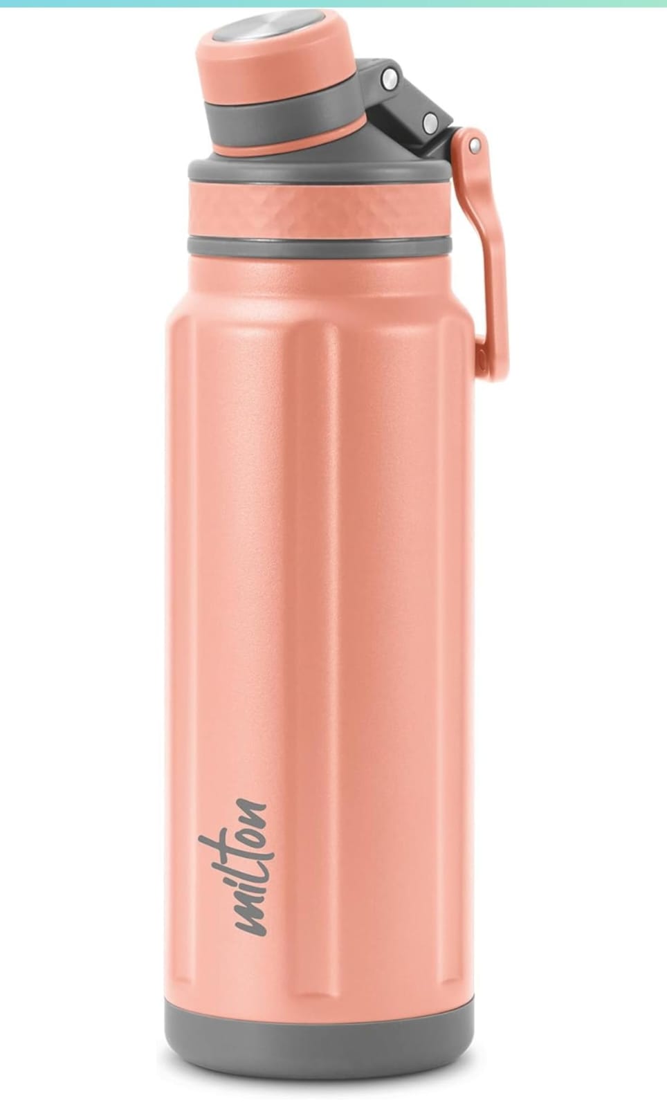 Milton Mysporty 1000 Thermosteel Insulated Hot and Cold Water Bottle, 1000 ml - Peach Coral