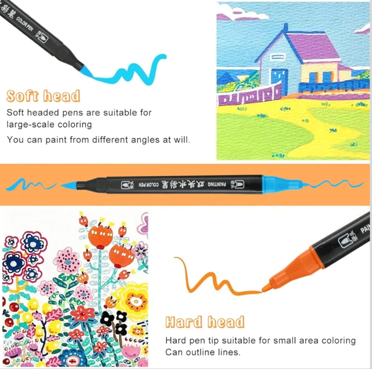 Touchdayu Twin Watercolor Pens – 18 Colors Dual Tip Set
