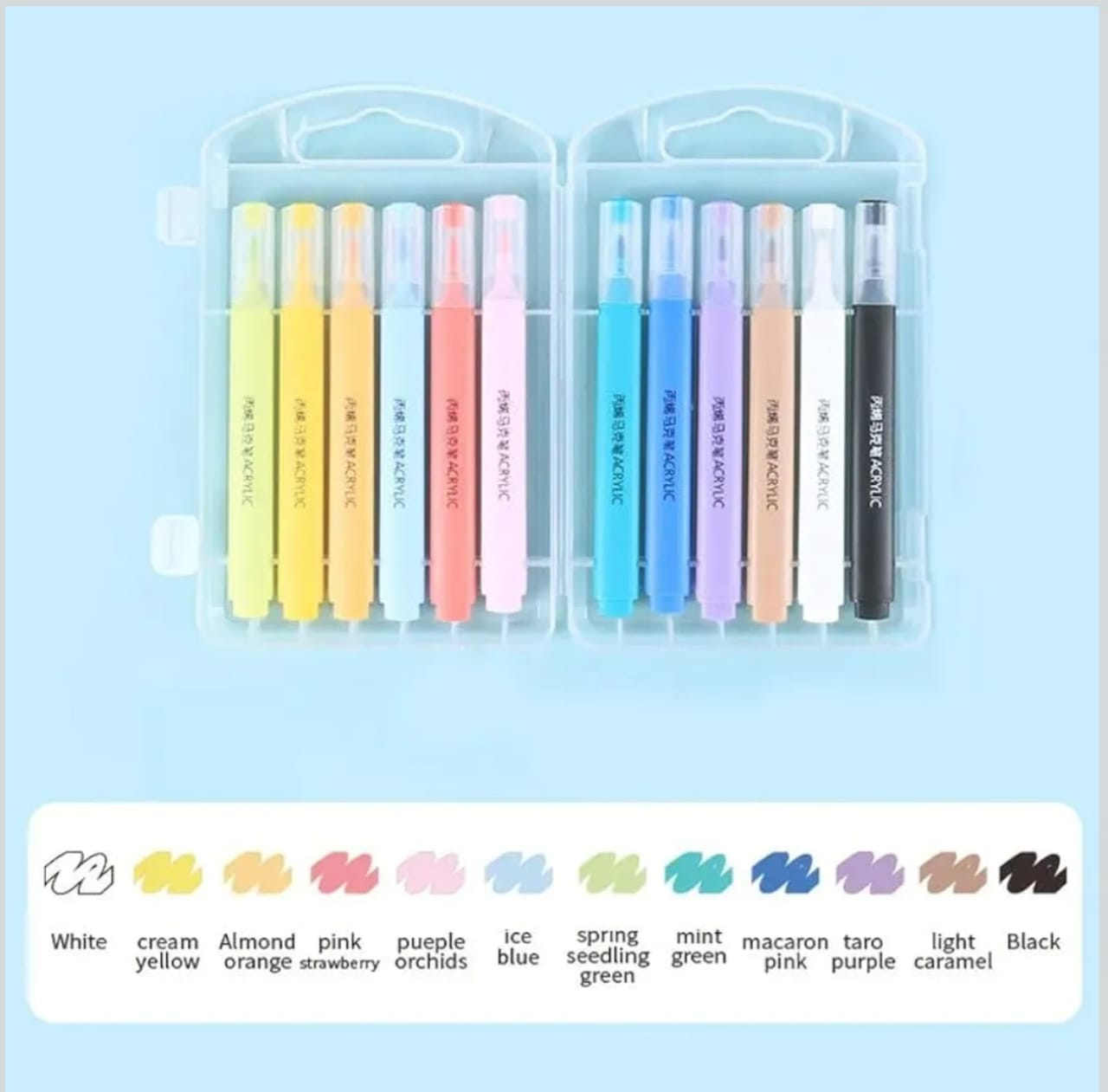Giorgione Acrylic Marker Pens – 12 Color Waterproof Art Set