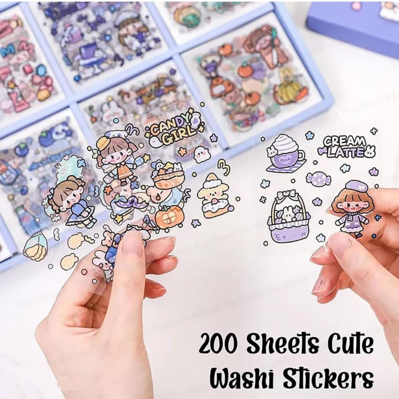 Cute Washi Sticker Box – 200 Sheets