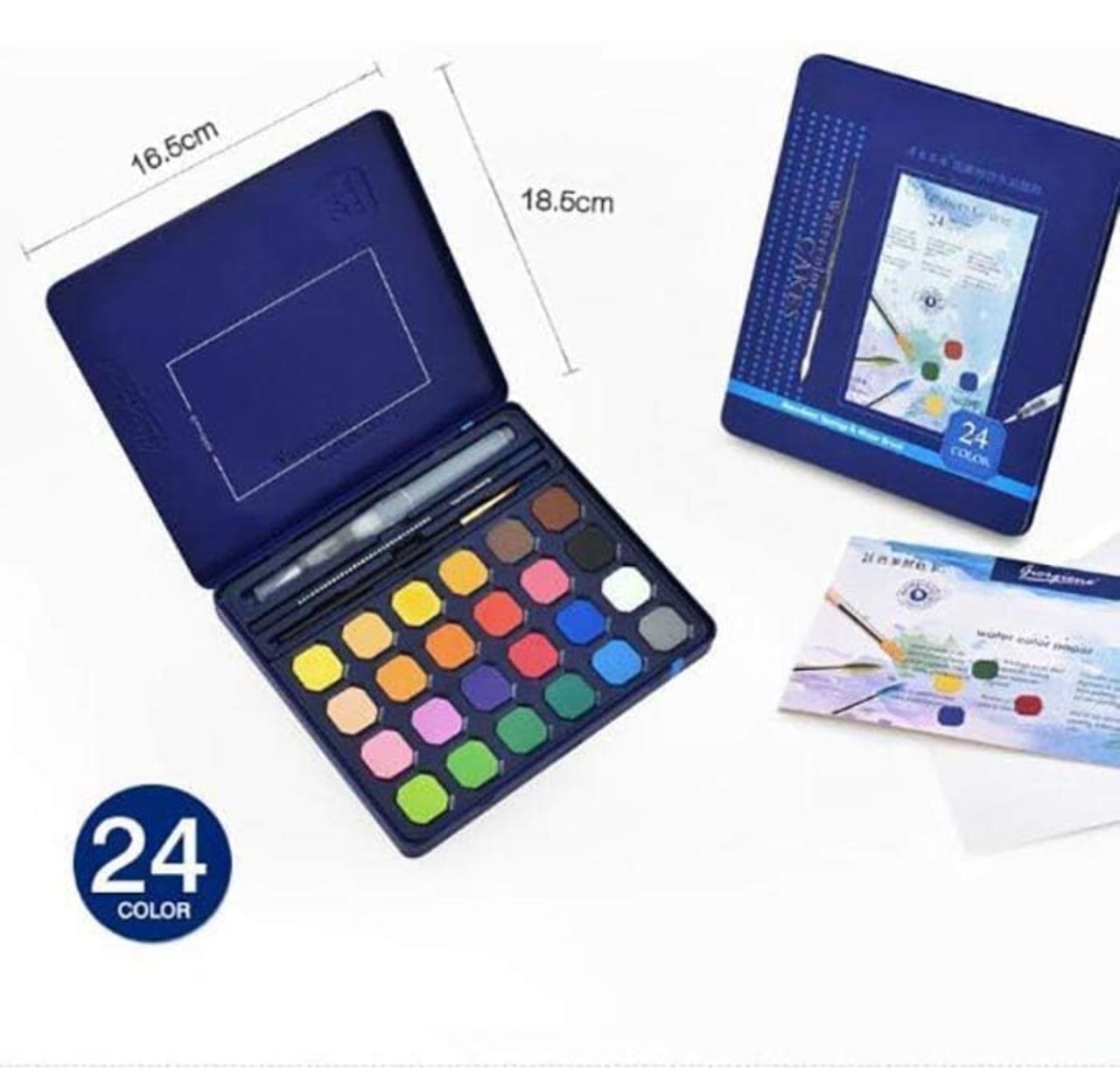 Giorgione 24 Color Solid Watercolor Cakes Set – Tin Box