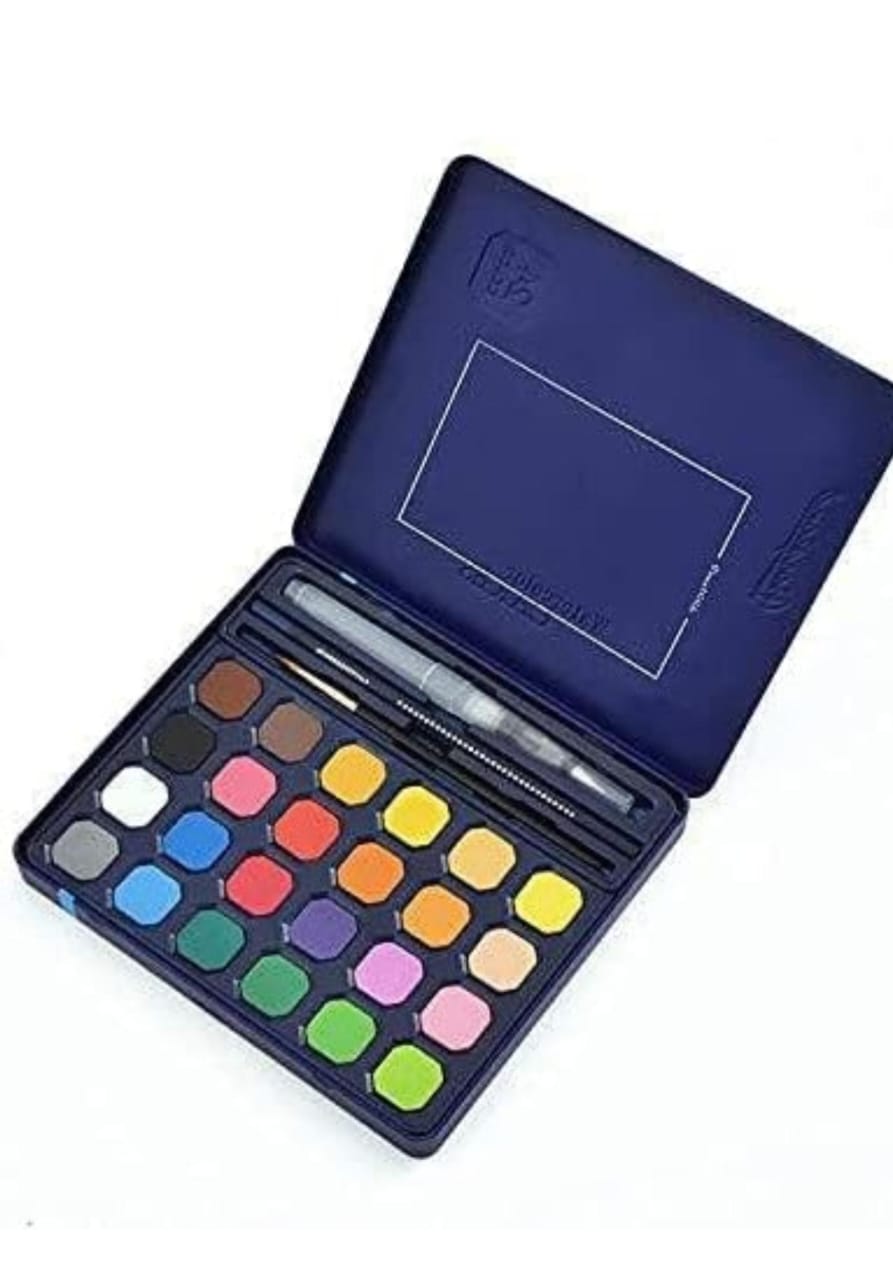 Giorgione 24 Color Solid Watercolor Cakes Set – Tin Box