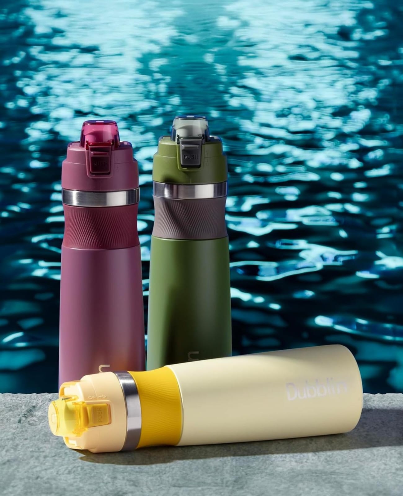 Dubblin BELL Double Wall Insulated Stainless Steel Bottle [900ml,600ml]| Rose Blush