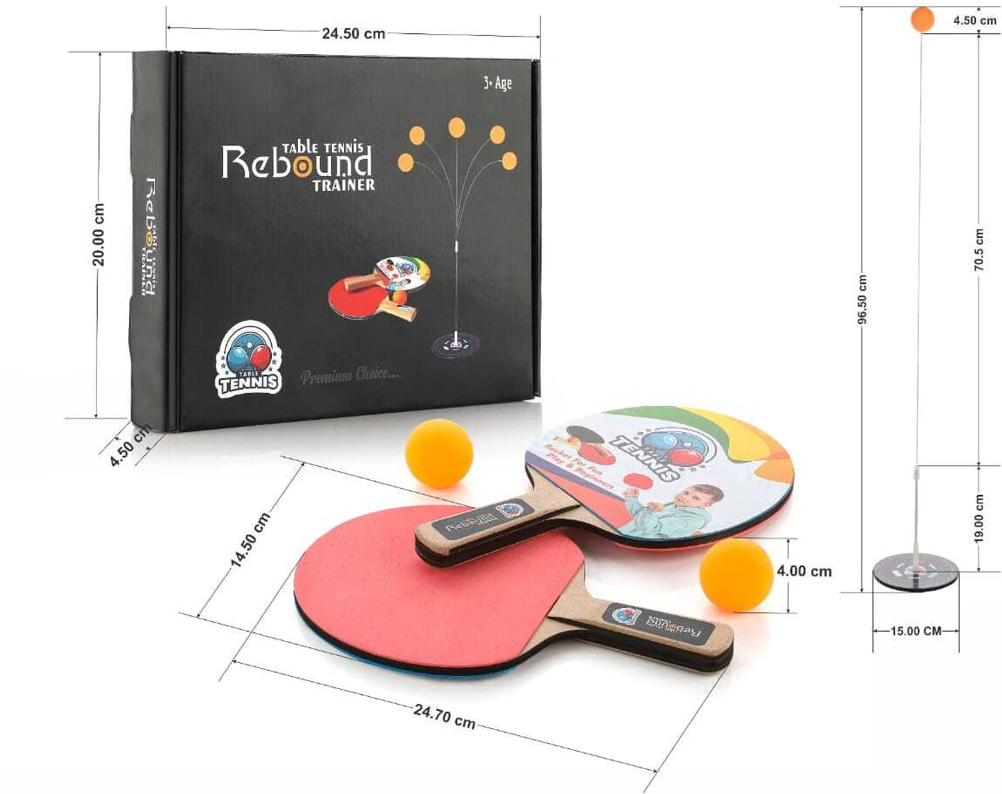 Rebound Table Tennis Trainer Set – Ping Pong Practice Kit (3+ Years)