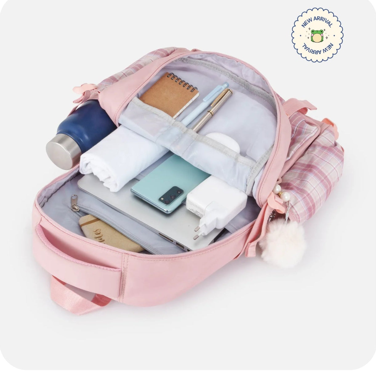 Korean Style checkered Luxury School Backpack.