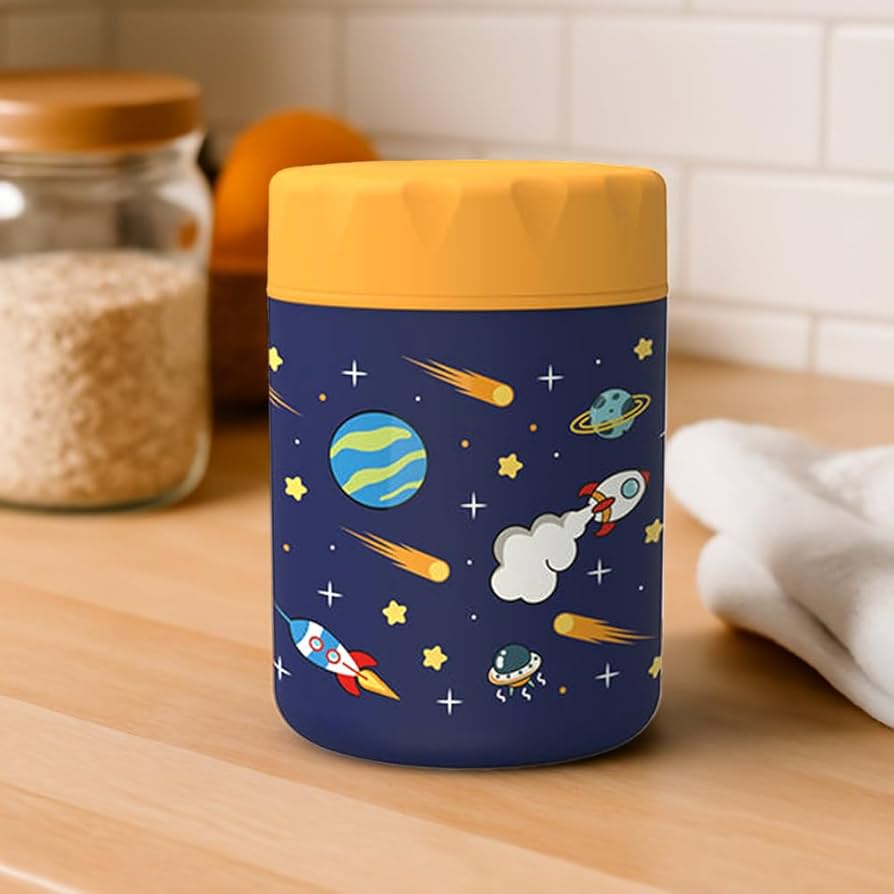 Kids Insulated Stainless Steel Food Jar – Space Design
