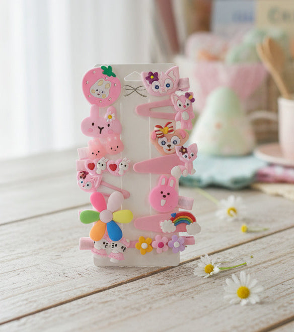 Cute Korean Hair Clips.                Kuromi| Lotso | Kitty | Bear | Barbie.
