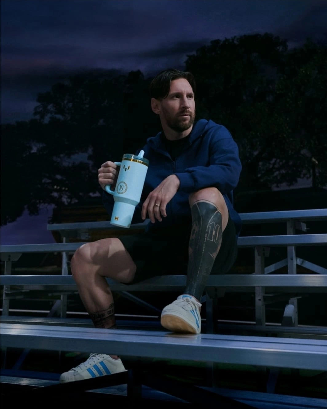 The Messi x Stanley Quencher ProTour Flip Straw Tumbler | Blue | 40oz (1.18L)