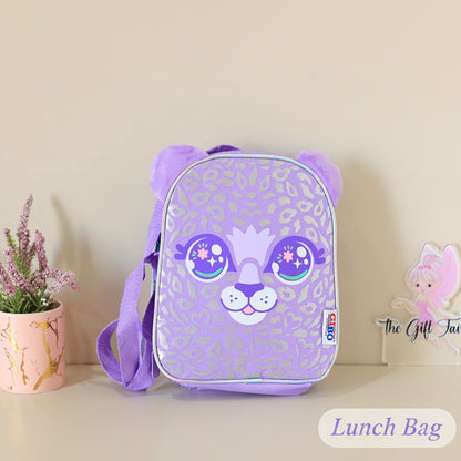 Cute Leopard School Backpack – Purple & Mint