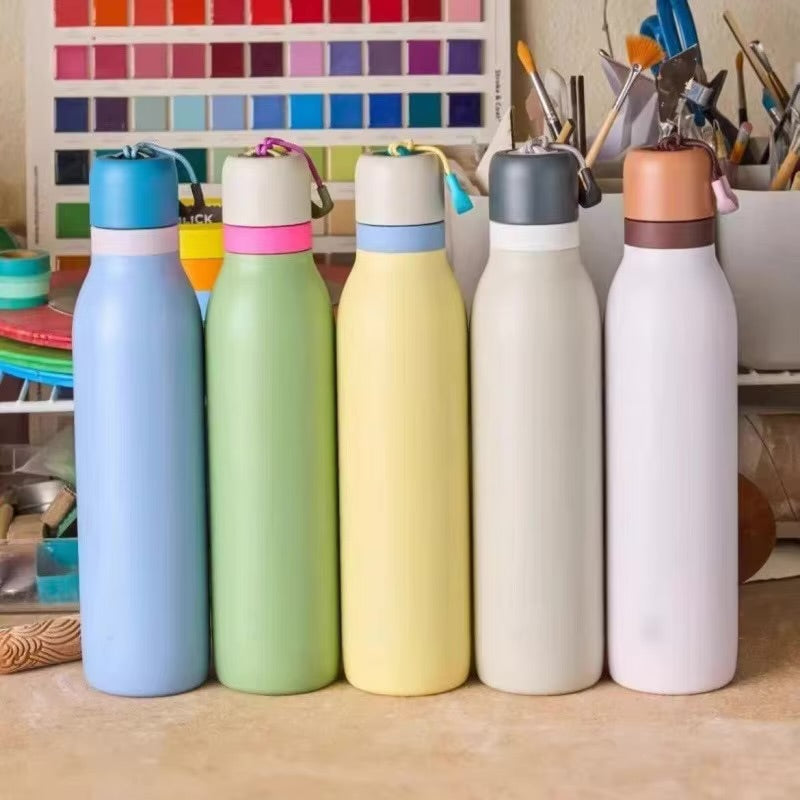 FreeSip Twist Insulated Stainless Steel Water Bottle with Built-in Straw & Carry Hook | Leak-Proof