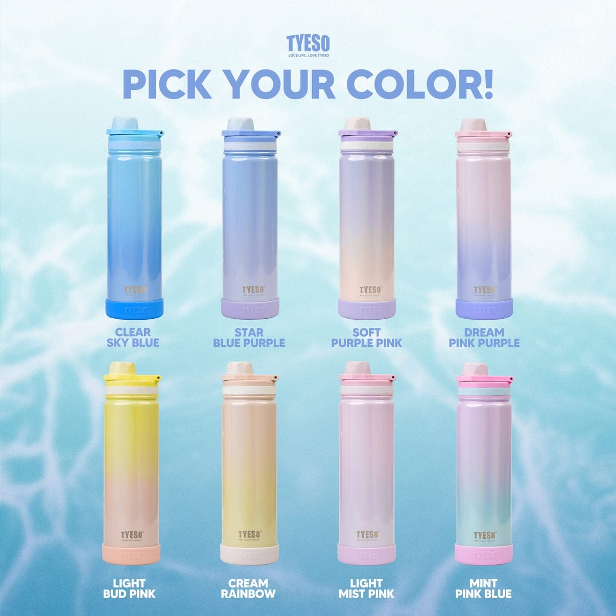 Tyeso Vacuum Water Bottle with Silicone Grip |  600ml | Insulated Bottle.