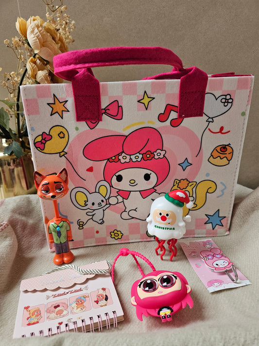 Rakhi Hamper for Girls | Premium Aesthetic Gift Hamper |               My Melody Felt Bag