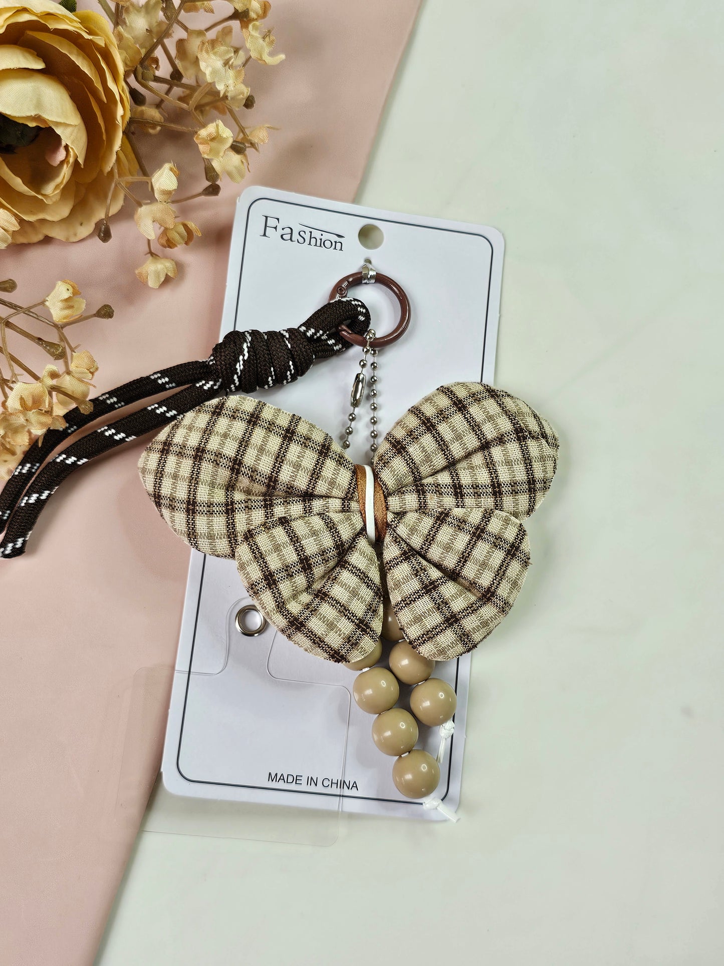 Chic Phone Charm with Pearls | Aesthetic Pinterest Phone Accessory