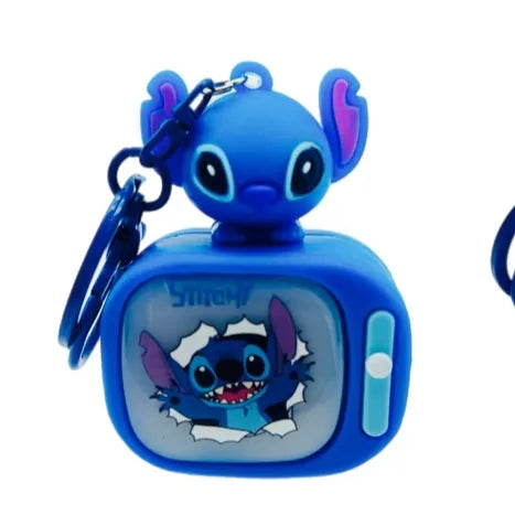 Cartoon Mini TV Light-Up Keychain | Cute Character Keyring