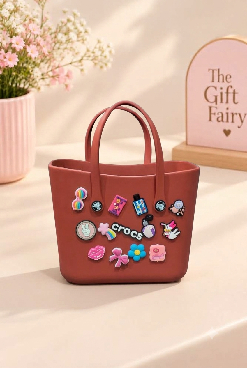 Custom-Charmed Silicone EVA Tote Bag