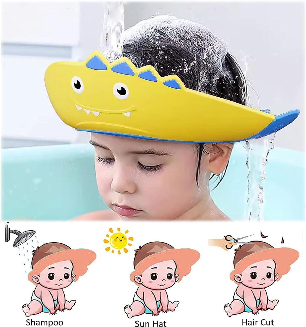 Adjustable Kids Shampoo Shower Cap – Eye Protection Bath Hat
