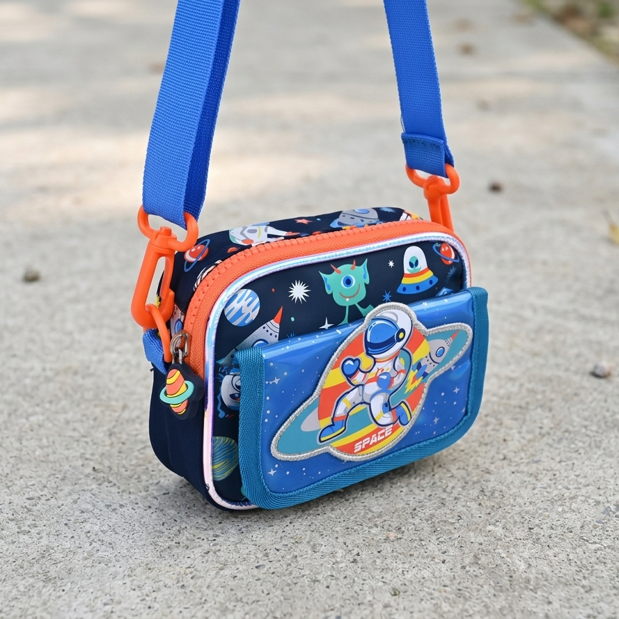 VEST Kids Holographic Sling Bag | Cute 3D Cartoon Crossbody Bag for Boys & Girls