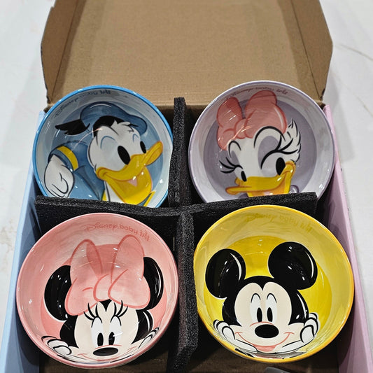 Disney Mickey & Minnie Ceramic Bowl Set – Premium Underglaze Finish