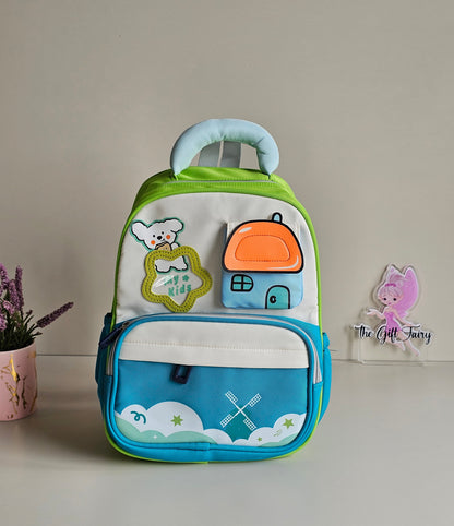 Cooool Preschool Backpack | 4 Pockets | Padded Back Support | Soft Plush Handle | Kids Backpack.