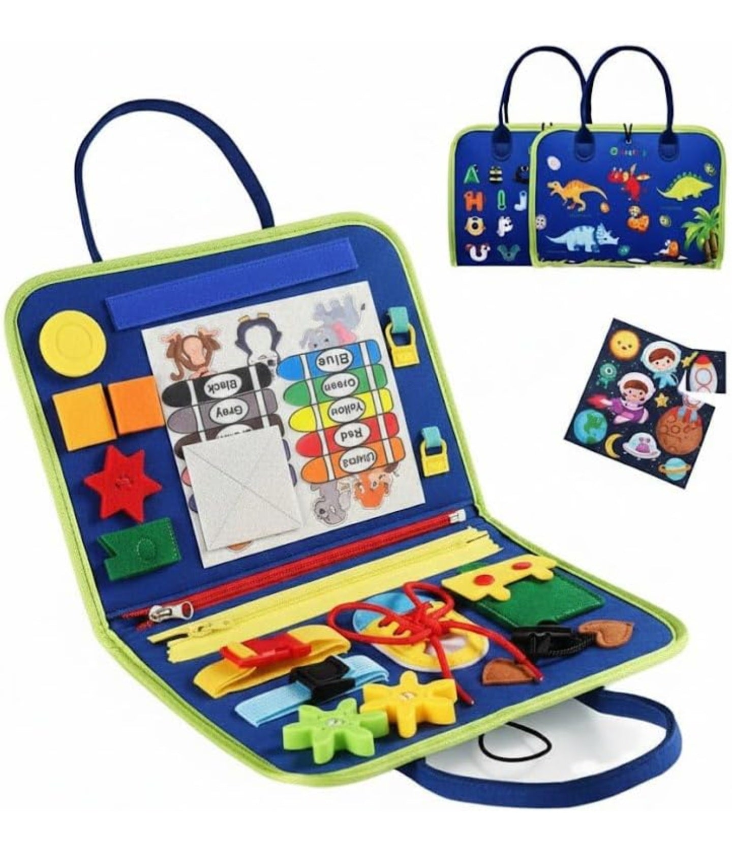 Montessori Busy Book for Toddlers, Educational Travel Toy to Develop Fine Motor Skills, Sensory Busy Book for 1-6 year old kids.