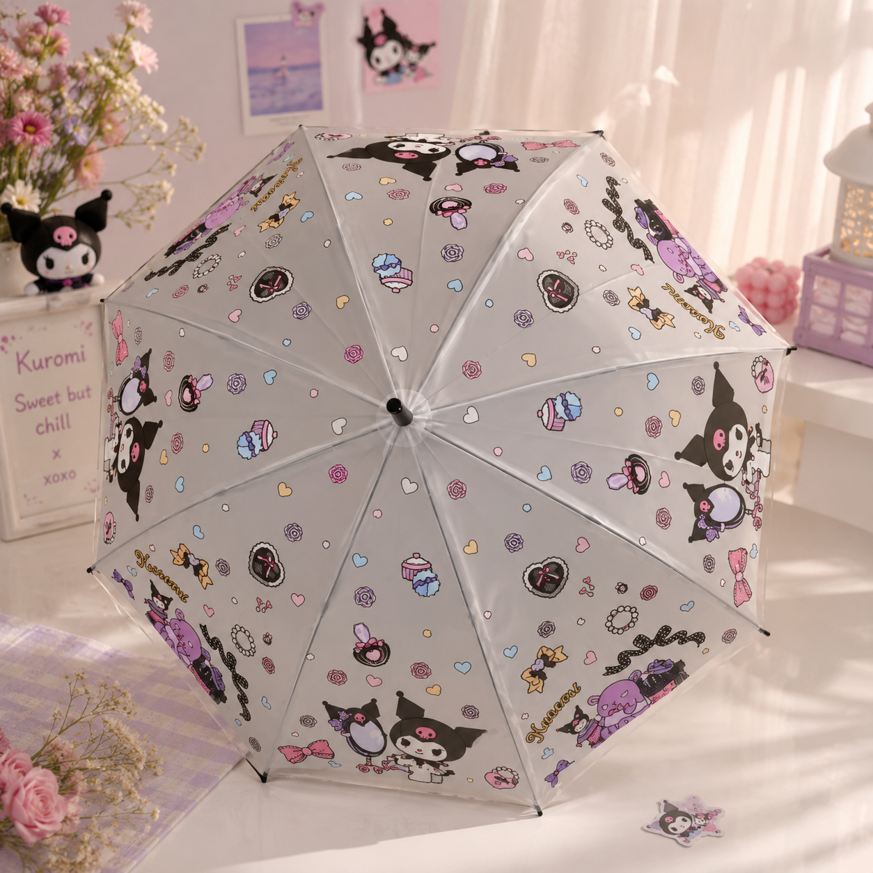Kuromi Umbrella | Sanrio Character| Cute Print | Aesthetic.