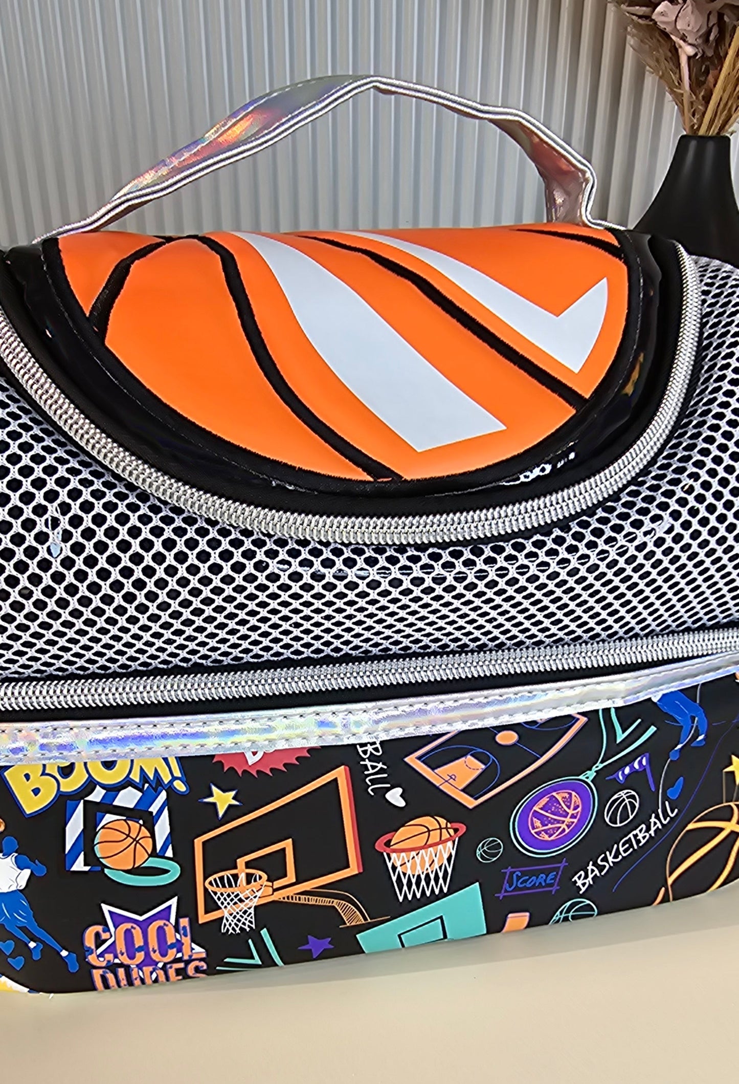 Vest Brand Premium Insulated Dual Compartment Lunch Bag | Durable & Washable | Dino | JCB  Basketball.