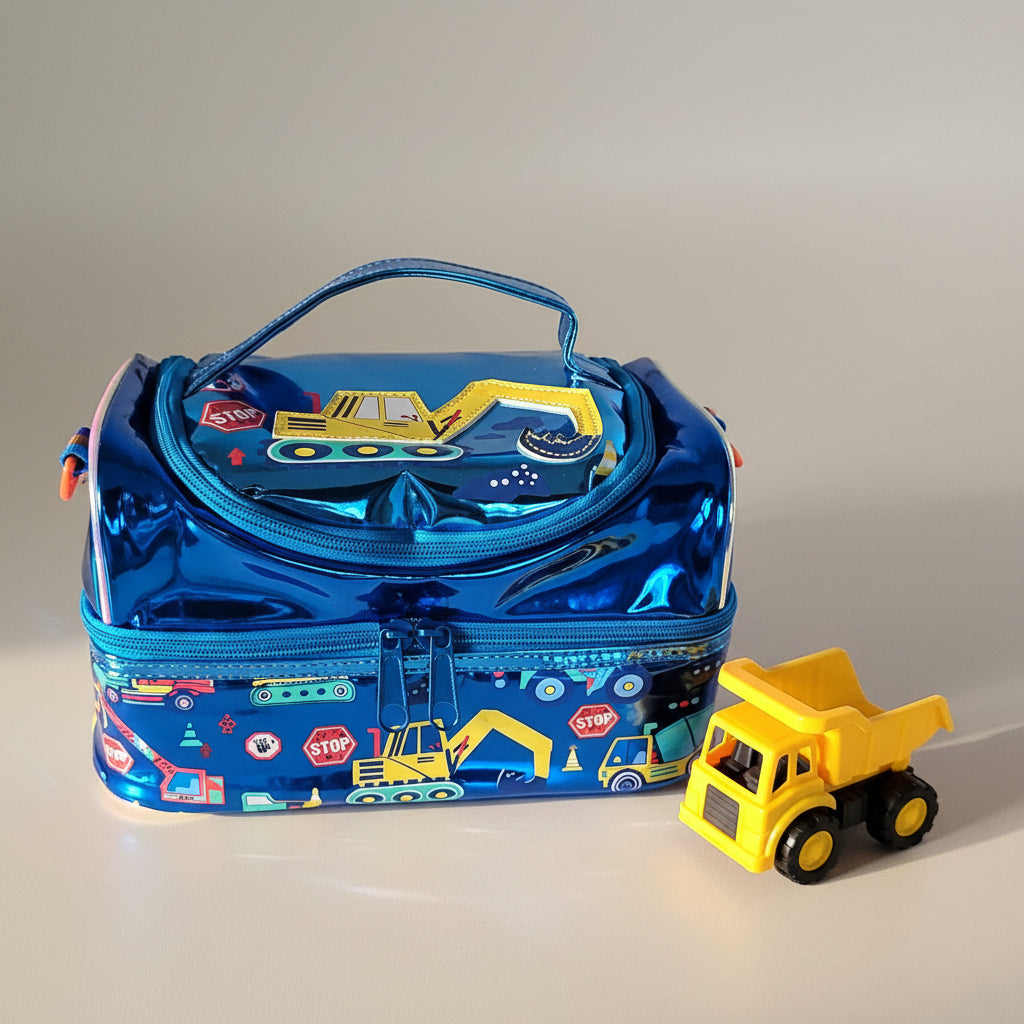 Vest Brand Premium Insulated Dual Compartment Lunch Bag | Durable & Washable | Dino | JCB  Basketball.