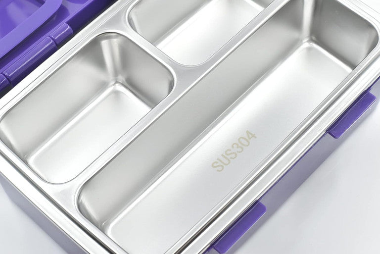 Space Print Thermal Insulated Lunch Box| 3 Compartment Steel Lunch Box| Spill Proof | 550ml.
