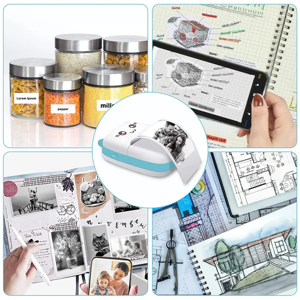 Cute Mini Thermal Printer – Wireless Pocket Printer for Notes, Labels & Photos