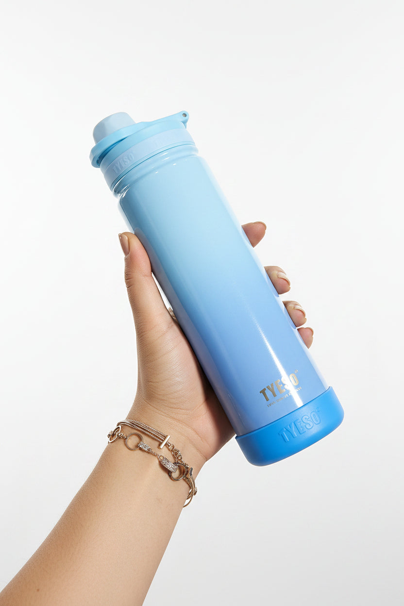 Tyeso Vacuum Water Bottle with Silicone Grip |  750ml | Insulated Bottle.