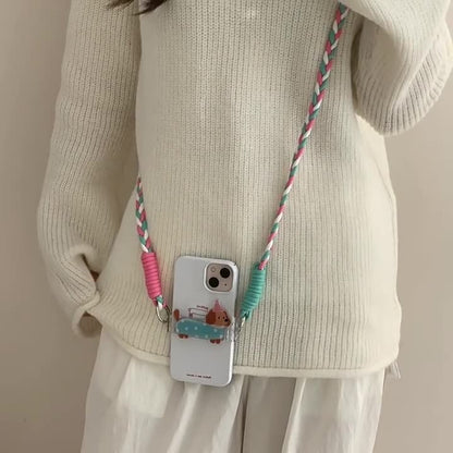 Cute Kitty Crossbody Phone Strap | Kawaii Braided Phone Lanyard