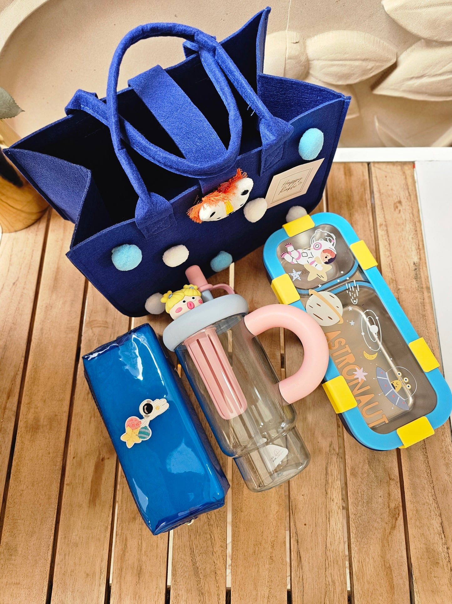 Rakhi Hamper |                            All Blue Kids Hamper | Bento Lunch Box, Cute Tumbler & Customisable Jelly Pouch.