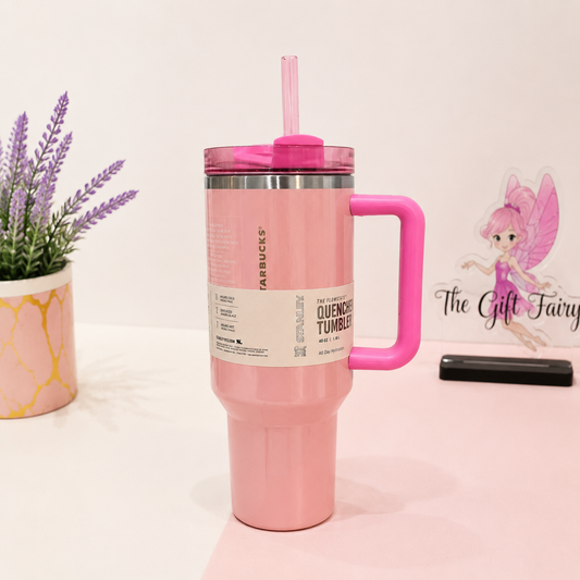 Starbucks x Stanley Light Pink Gloss Quencher Tumbler | 40oz (1.18L) | Limited Edition 999A